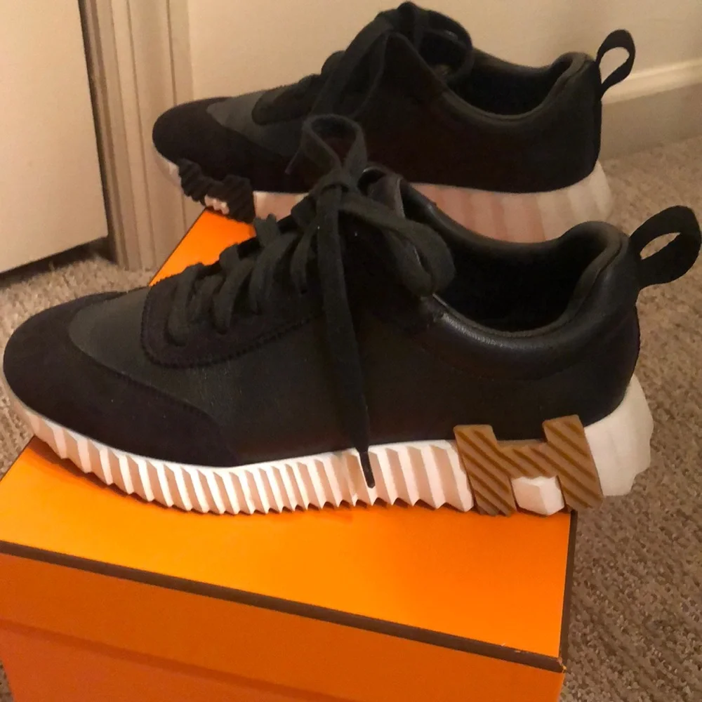Hermes Black and White Women's Sneakers - Picture 6 of 9